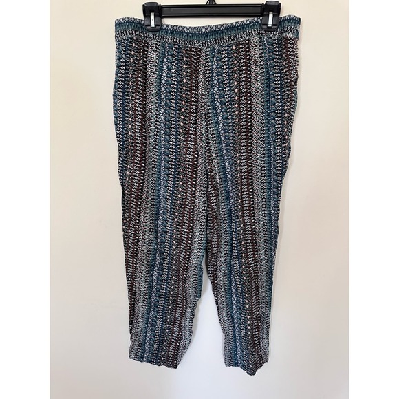 Jessica Simpson Women's Green Tan Pull on pants size Large - Picture 1 of 4